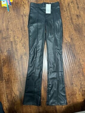 Zara Black Faux Leather pants